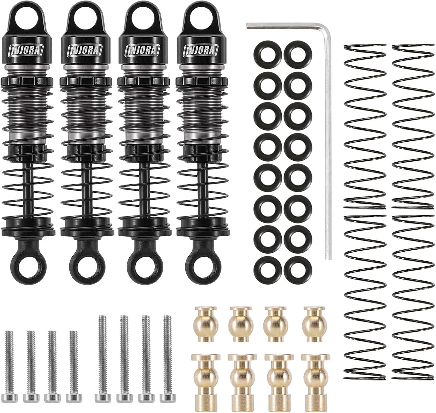 INJORA 40Mm Big Bore Scaler Shock Absorber Oil Damper Kit for 1/24 RC Crawler Axial SCX24 Upgrade image number 3