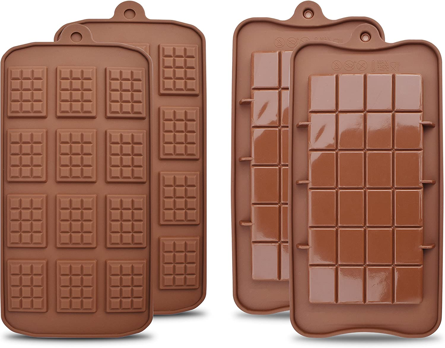 Homedge Puppy Dog Paw and Bone Silicone Molds, Non-Stick Food Grade Silicone Molds for Chocolate, Candy, Jelly, Ice Cube, Dog Treats (Puppy Paw Bone Set of 4PCS)