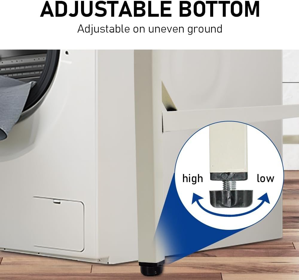 ALSTON Washing Machine Storage Rack 3 Tier Laundry Room Storage Shelf, Freestanding Oven Laundry Machine Organizer Rack Space Saving Bathroom Organiser Towel Shelves, 175X69X60Cm image number 2