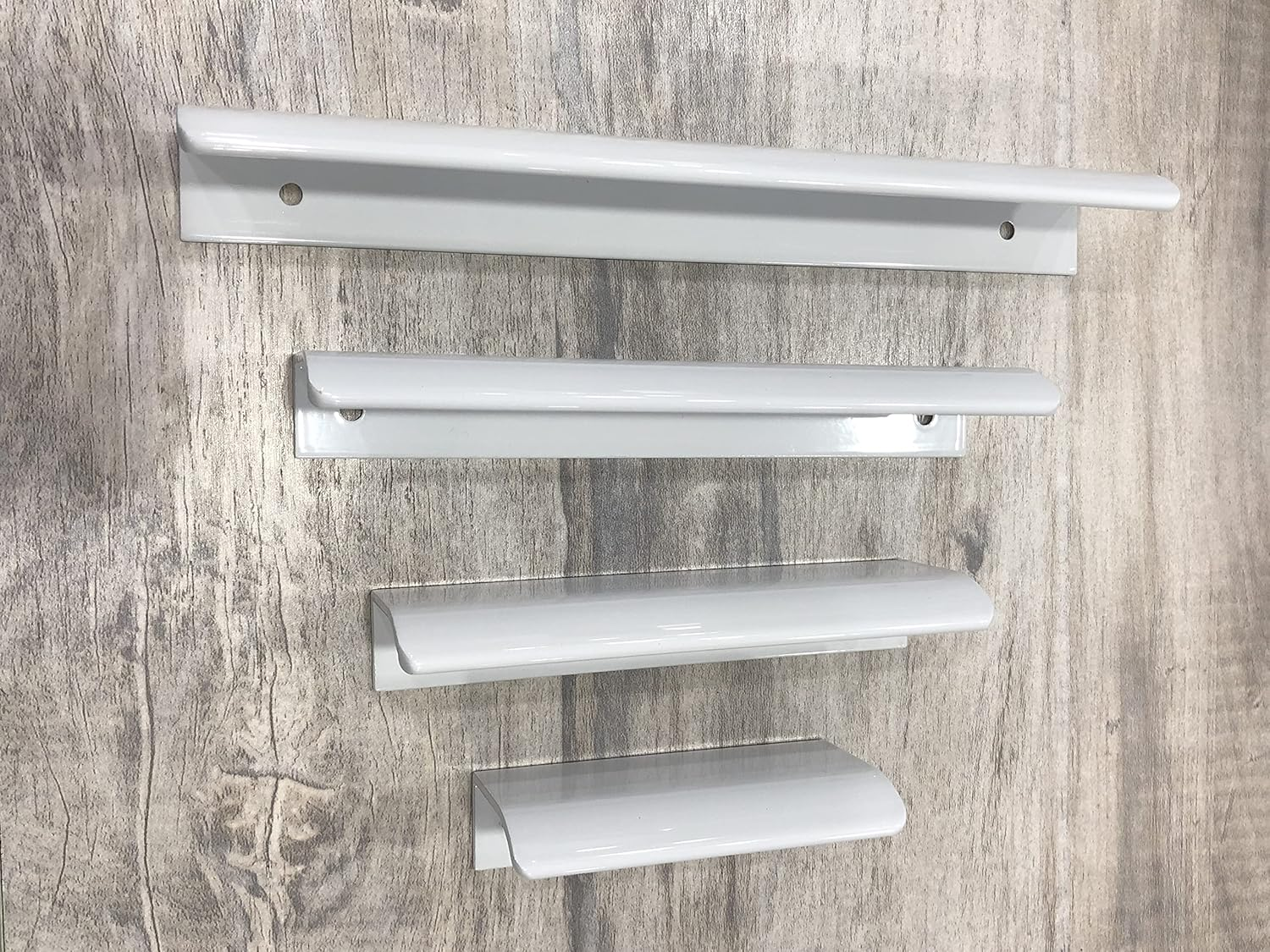 Tsnamay 2Pcs 11.65" White Arc Surface Pull,White Edge Pulls Furniture Drawer Handles Hidden Cabinet Handle,Hole Dia.10.08"/256Mm image number 3