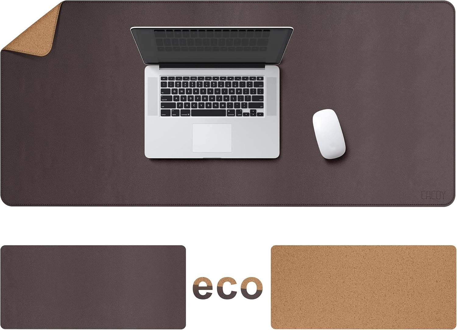 Cacoy Leather Desk Pad, 90X50Cm Waterproof Desk Mats on Top of Desks, Large Gaming Keyboard Mouse Pad, Black