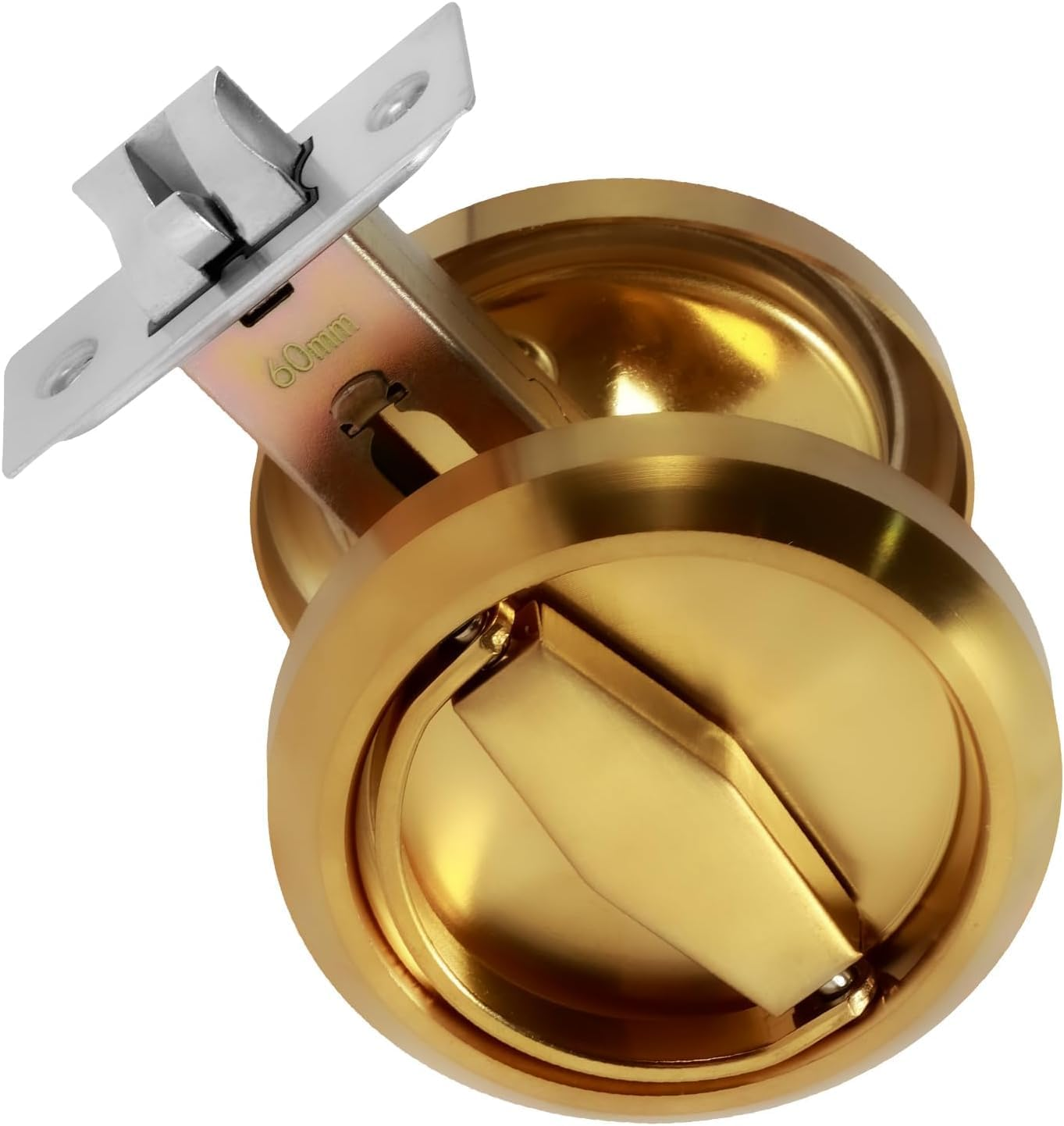 Stainless Steel 304 Black round Recessed Door Lock, Hidden Recessed Install Cup Door Knob Lock, Recessed Door Handles Pulls Latch Knob, Pocket Door Handle without Keys (Gold)