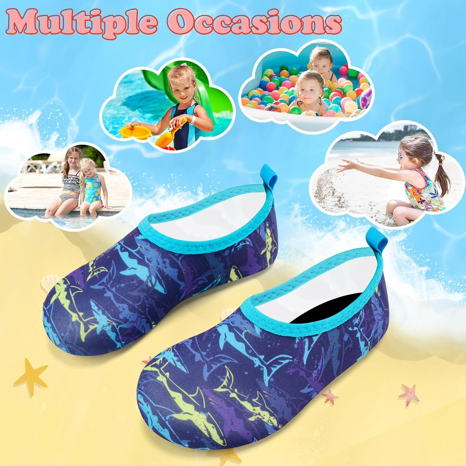 Deevike Kids Water Shoes Boys Grils Barefoot Quick Dry Aqua Socks Beach Shoes for Toddler Sports Swim Surf Outdoor Walking image number 3