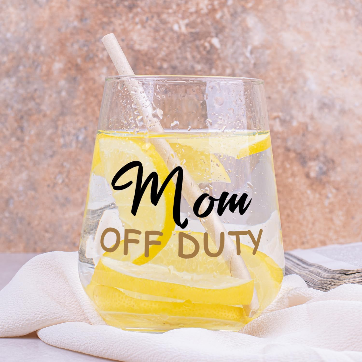 Fatbaby Mom Gifts Wine Glass,Funny Mother&rsquo;S Day Christmas Birthday Gifts for New Mom off Duty Stemless Wine Glass 15 OZ image number 4