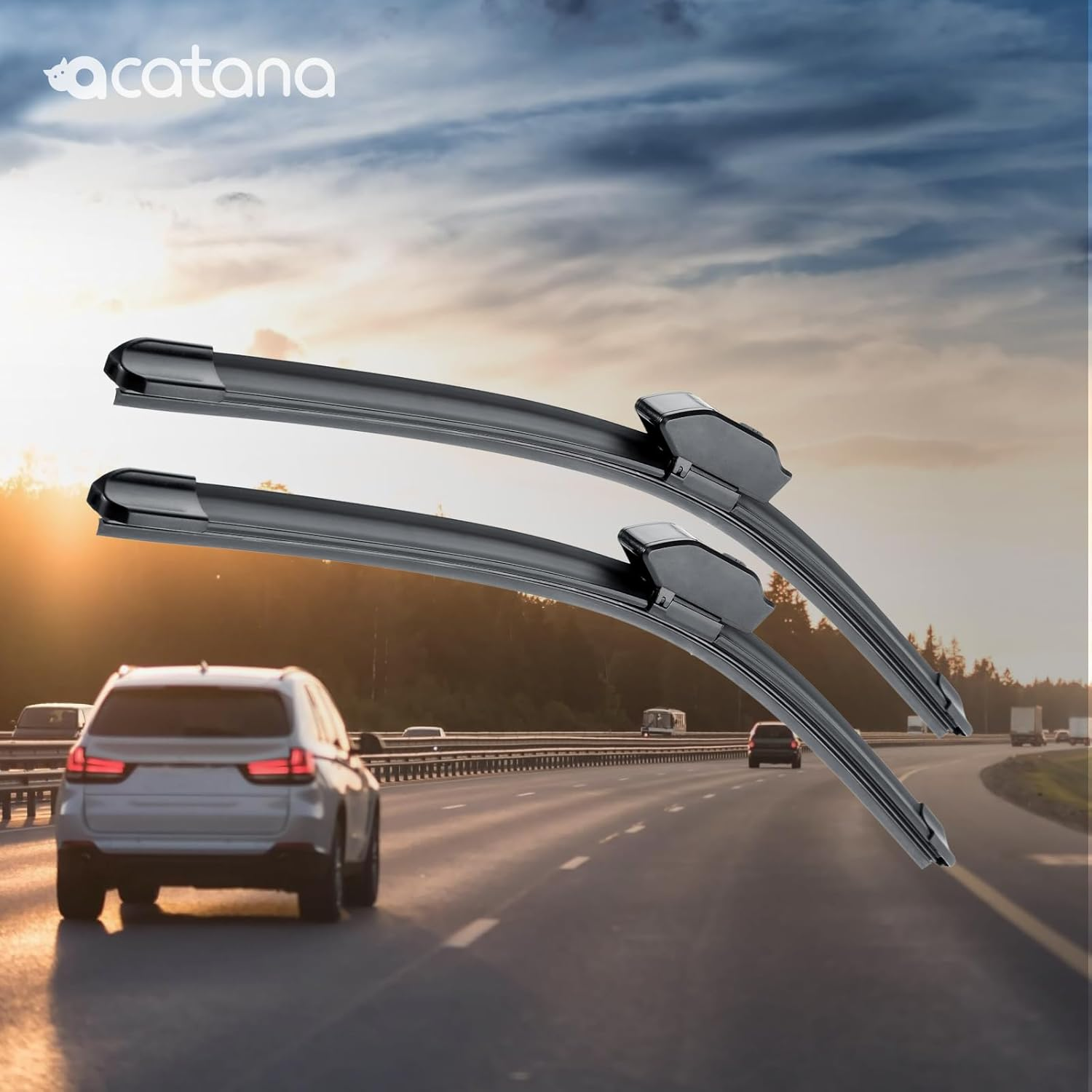 Acatana Premium Wiper Blades for Honda Civic FC 2016-2021 Pack of 26" + 18" Inches Front Windscreen Automotive Replacement Set Driver Passenger Side Windshield Pair Rubber Wipers (2 Pcs Set) image number 2