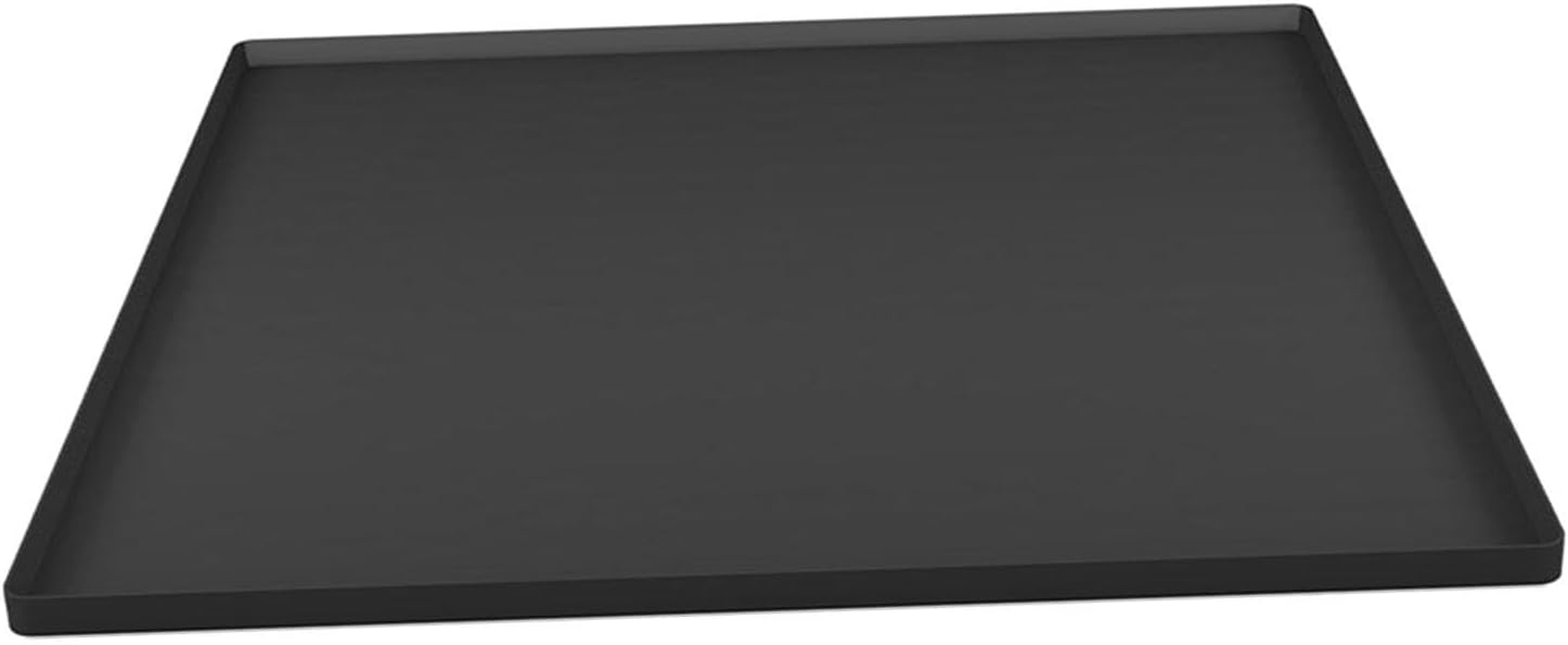 Perfk Silicone Fridge Floor Mat Large Drip Tray 60Cmx60Cm Spill Prevent Mini Fridge Drip Pan High Raised Edge for Indoor Gardening, Black image number 2