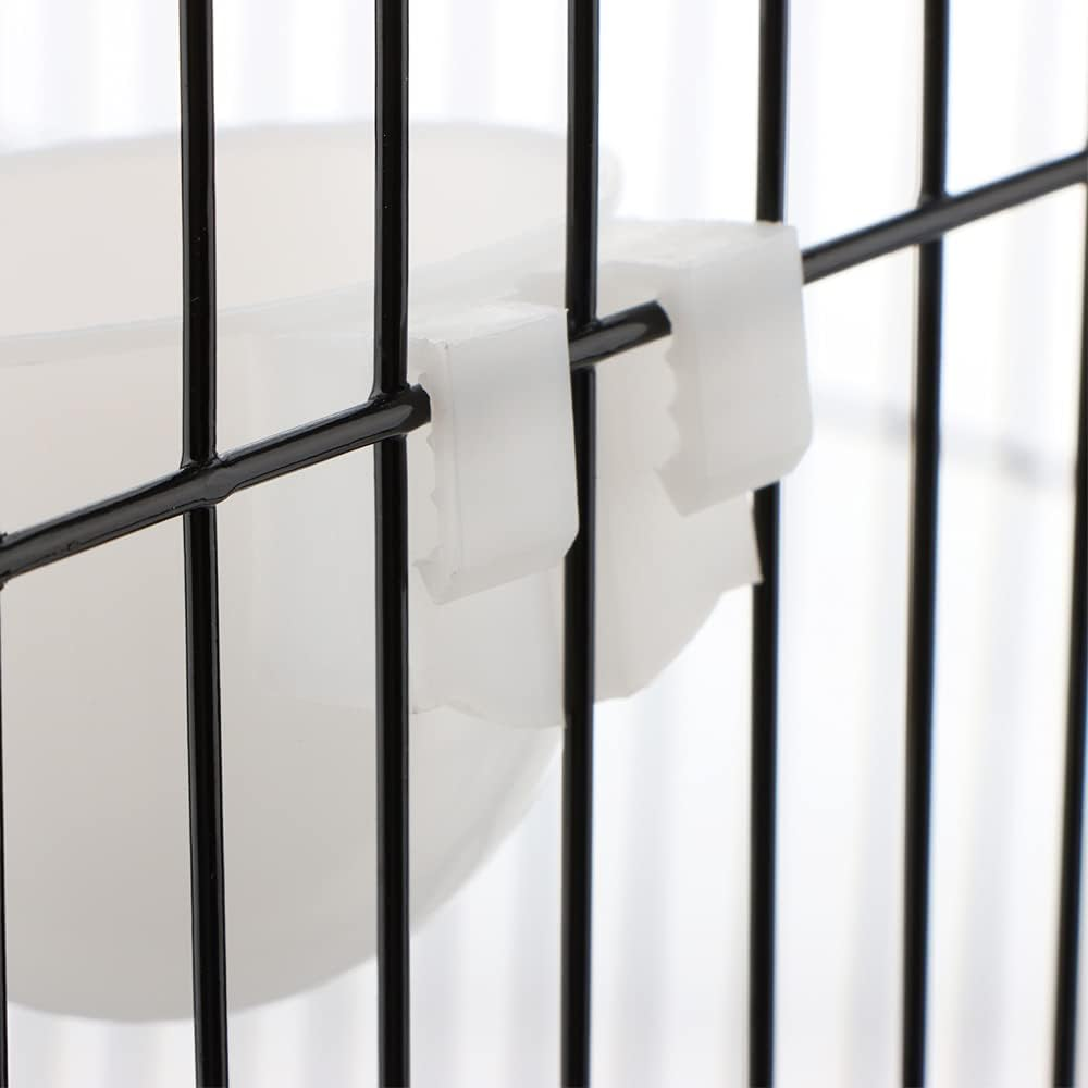 6 Pcs Mini Bird Food Bowl Feeder, Parrot Convenient Hanging Container, Plastic Pigeon Bird Cage Dish (White) image number 5