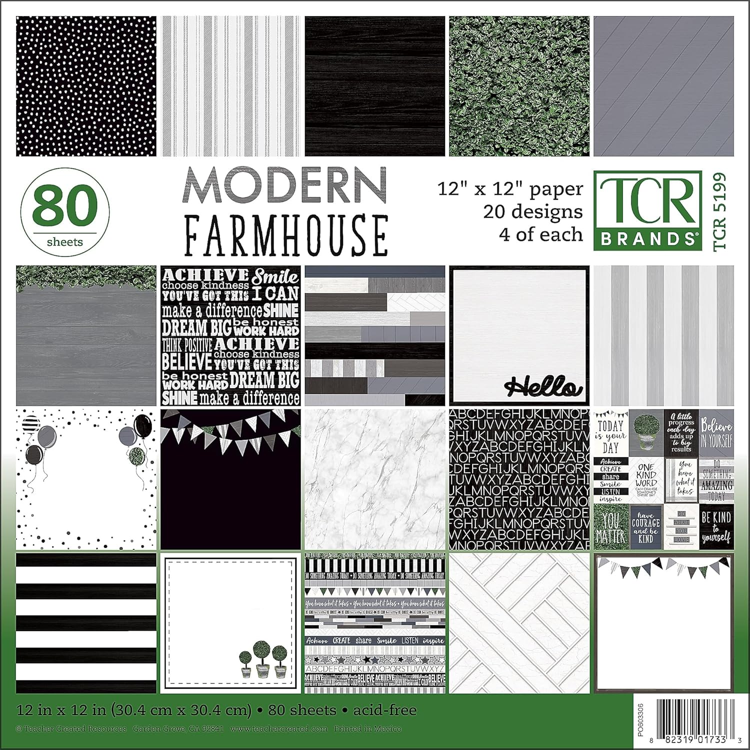 Teacher Created Resources Farmhouse Chic Scrapbook Project Paper Pad 12"X 12" (TCR5581)
