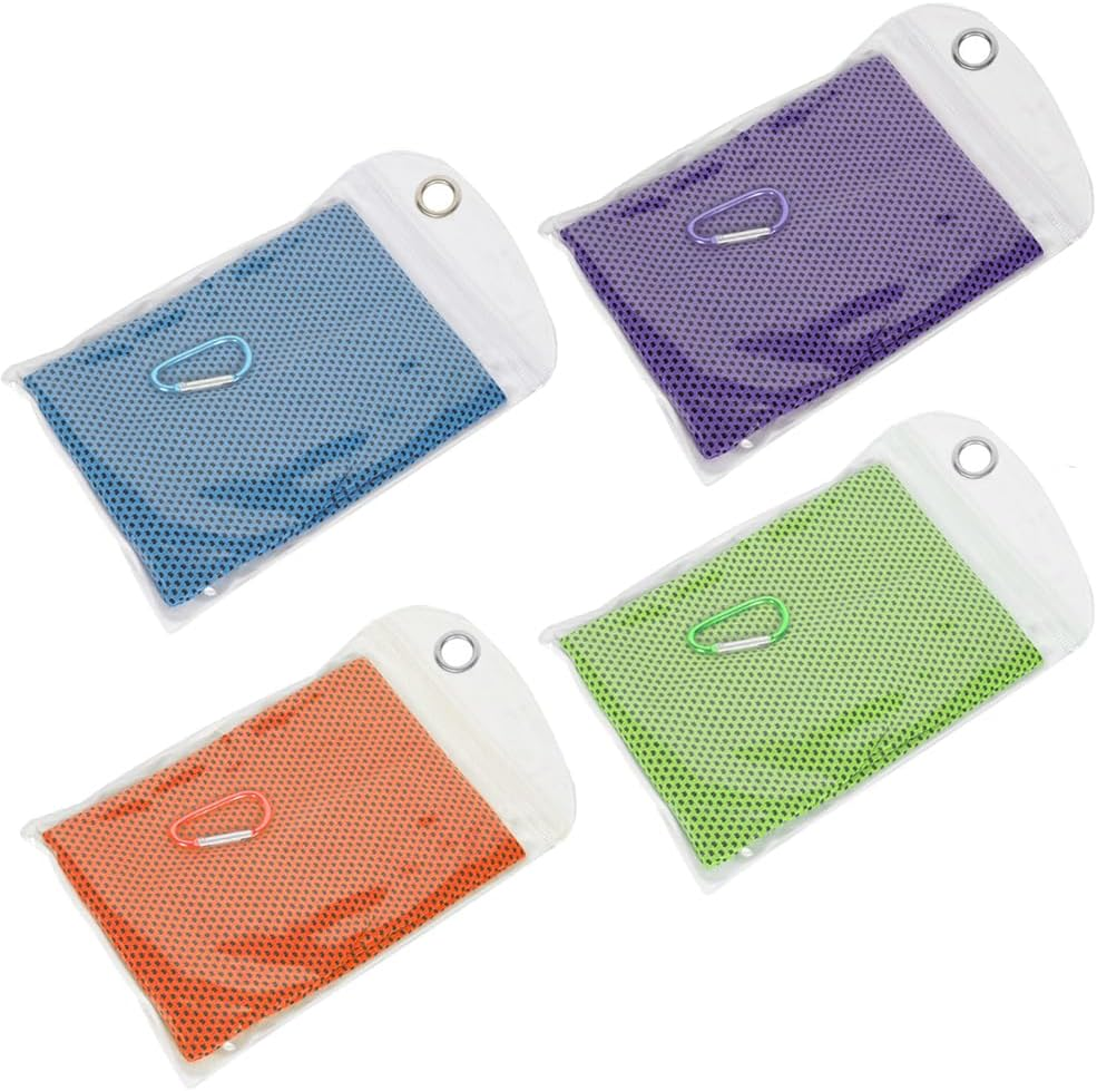 JZS Cooling Towels for Neck and Face,Soft Breathable Chilly Sweat Towel for Yoga, Golf,Sport, Running, Gym, Workout,Camping and Fitness,4 Pack,30 X 100Cm image number 3