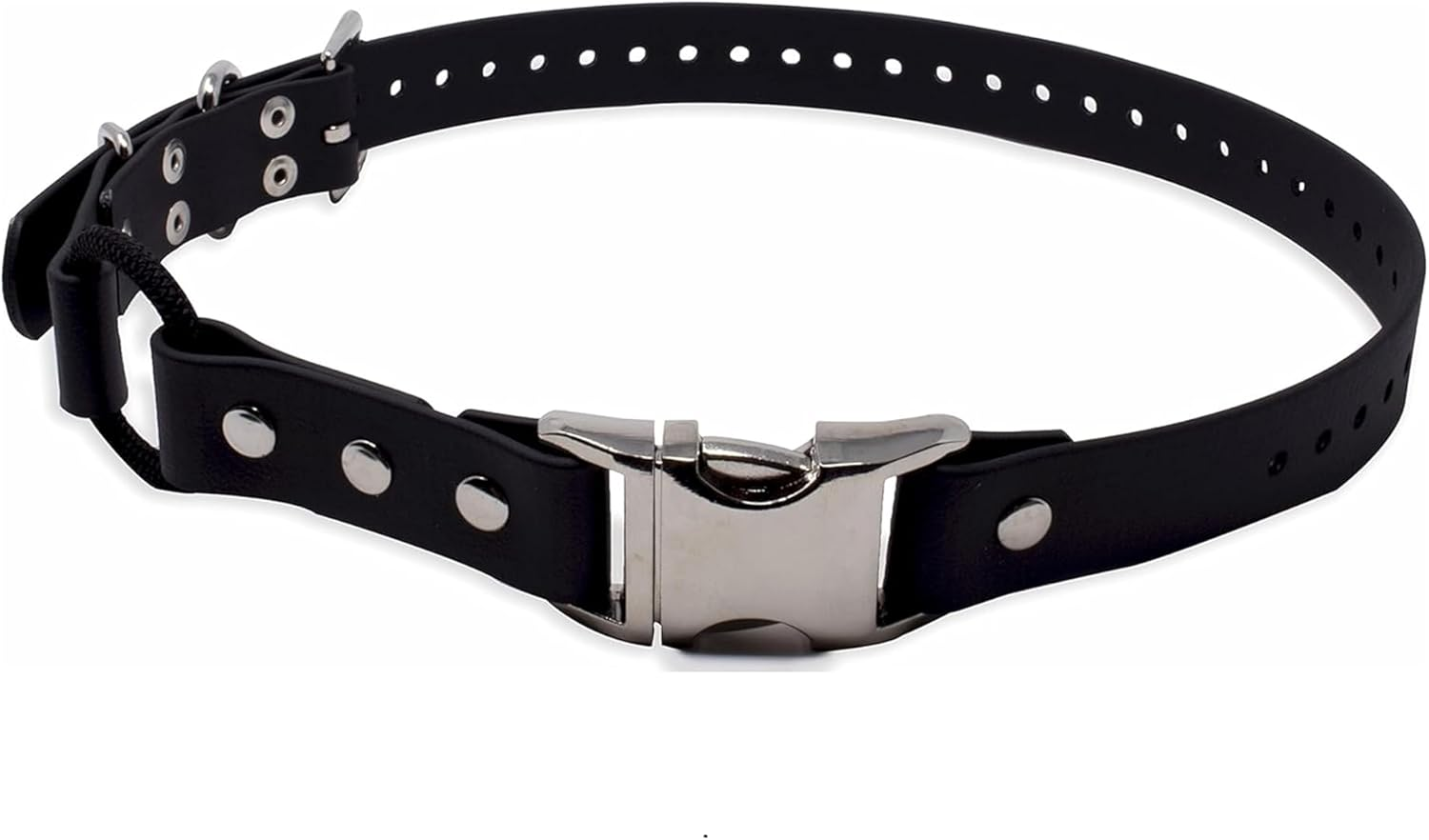 Educator Quick Snap Bungee Dog Collar, Biothane, Waterproof, Odorproof, Easy Connect and Disconnect Clasp and D Ring with Comfort Bungee Loop, Adjustable for Custom Fit, 3/4-Inch, Black