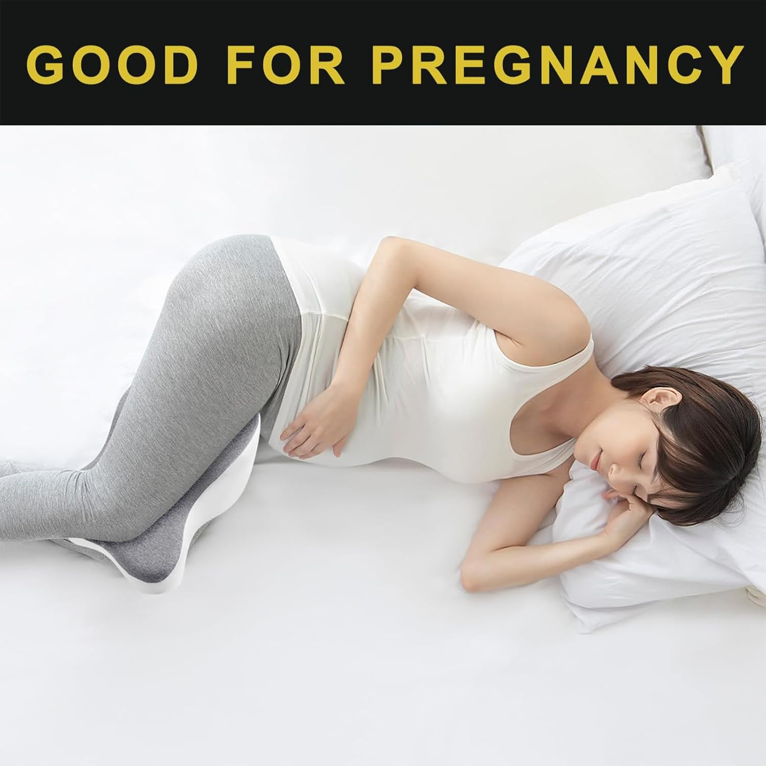 Long Knee Pillow for Side Sleepers &ndash; Full Thigh and Knee Support for Sciatica, Back, Hip, and Joint Pain Relief &ndash; Aligns Spine and Relieves Pressure &ndash; Large, Gray Leg Pillow for Sleeping image number 5