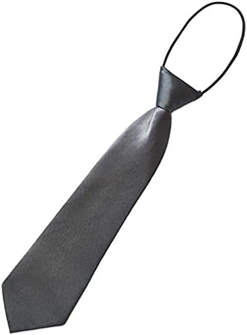 Young School Boy, Kids, Child, Toddler Wedding Solid Color Elastic Ties Necktie image number 6