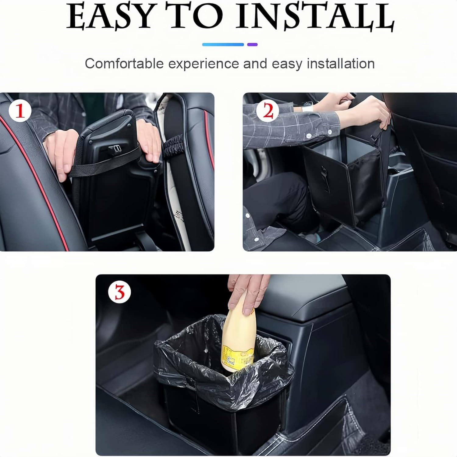 ARREBOL Foldable Car Trash Can, Large Capacity Water-Proof Hanging Car Trash Bin & Organiser Bag for Cars, SUV, Truck, RV image number 1