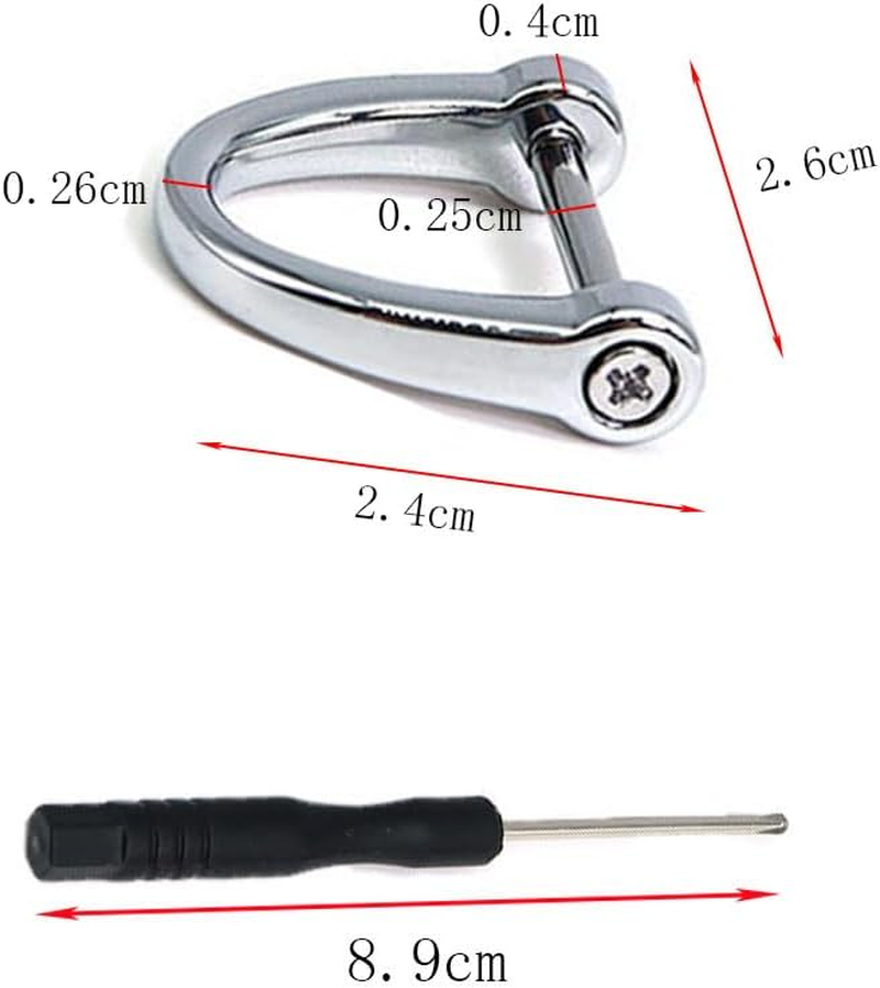 Changyeah 15 Pcs Screw in Shackle Semicircle D Ring, Horseshoe U Shape D Ring,D-Rings Screw in Shackle Horseshoe U Shape D Ring,Handbag U Shape D Ring with Small Screwdriver (Gold, Black, Silver image number 2