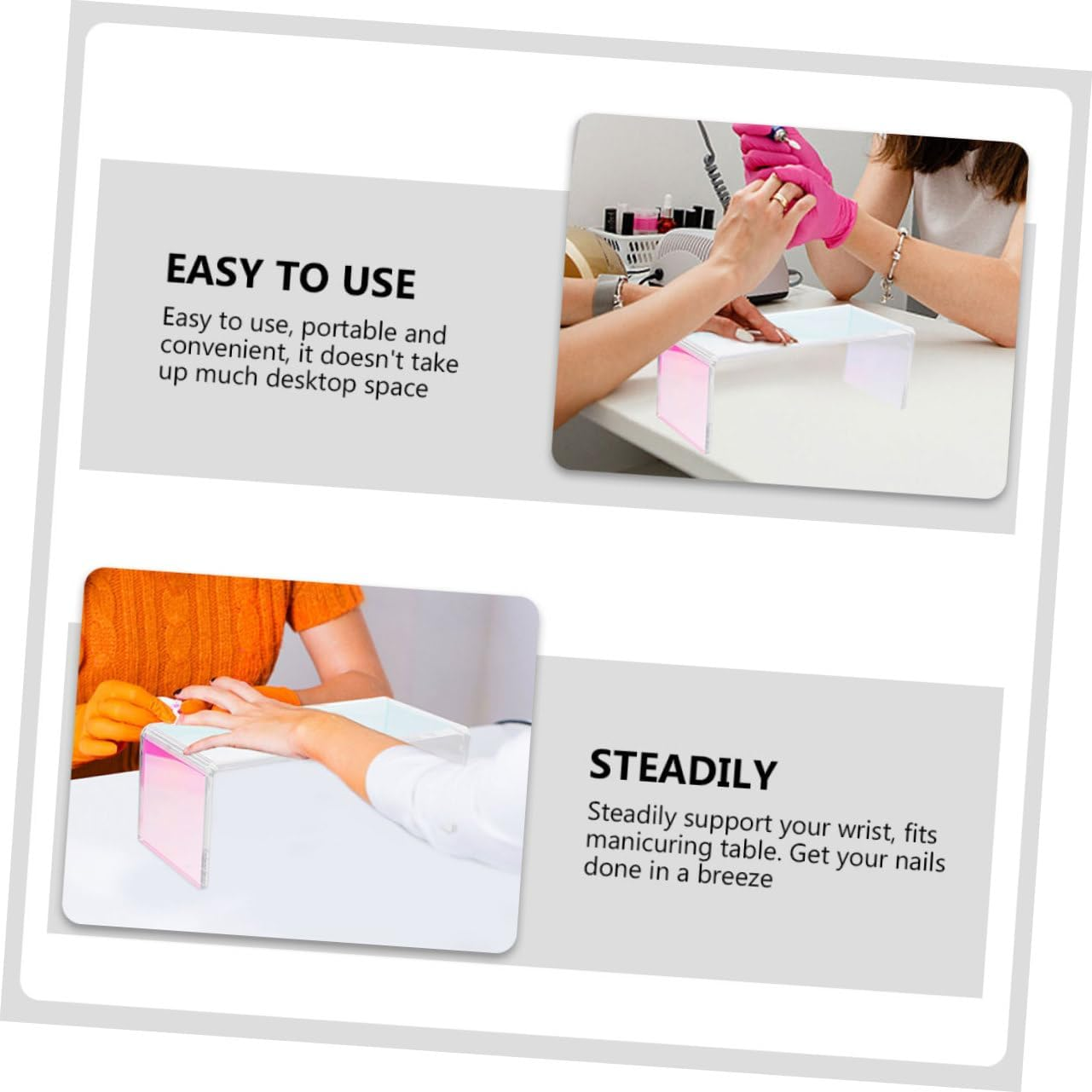 Healeved Jelly Nail Art Hand Pillow Acrylic Manicure Support Cushion for Salon Use Thick Design for Nail Technicians and Home Manicure image number 2