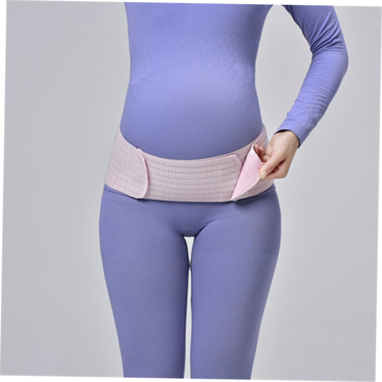 FRCOLOR Pregnant Women Breathable Dual-Layer Abdominal Support Belt Postpartum Pelvic Waist Care Band Pregnancy Protector Pink Free Size image number 3