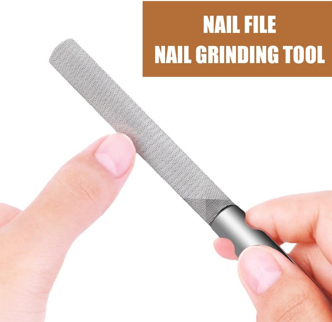 VODAFQS Stainless Steel Nail Files, Professional Double Sided Nail Files, Metal Nail File for Manicure and Pedicure, Silver, Small image number 5