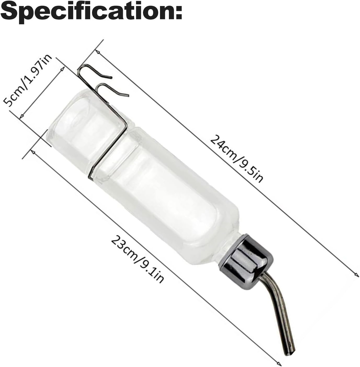 Guinea Pig Water Bottle Small Pet Water Bottle No Drip, Water Bottles Hanging Small Animal Drinking Bottles for Rabbit, Guinea Pig, Ferret, Hedgehog, Squirrel, Chinchilla Dispenser 350Ml (2Pcs350Ml) image number 5