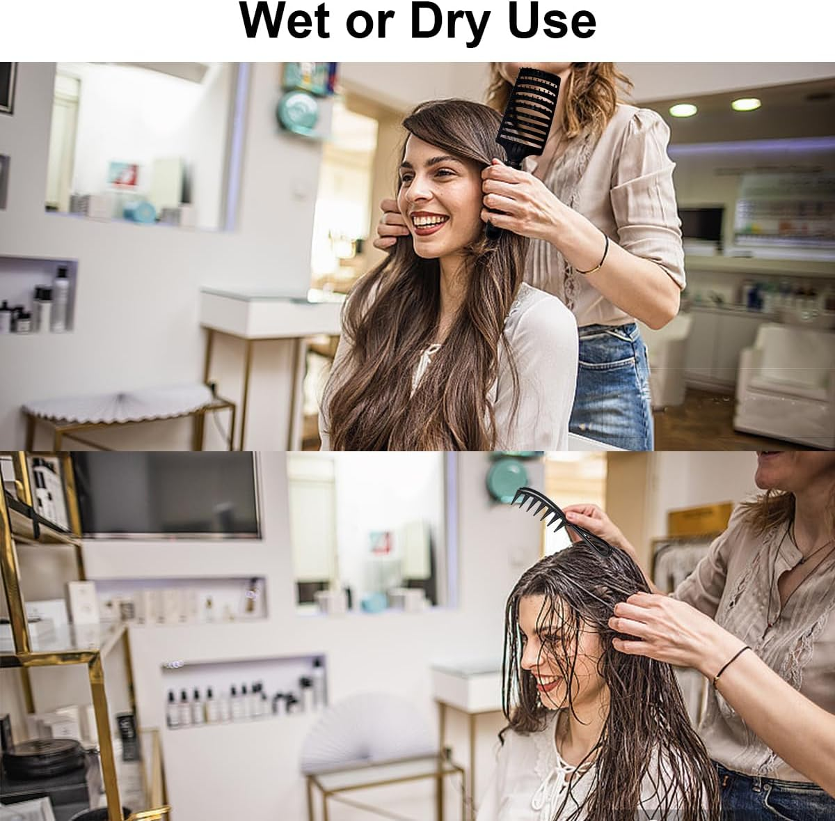 Ruayia Tooth Combs + Shark Tooth Comb Women, Wide Tooth Comb Kit for Men, Hair Styling Salon, Highlight Comb, Wide Tooth Comb, Curling Brush, Curling Comb, Coarse Teeth Comb - Black image number 5