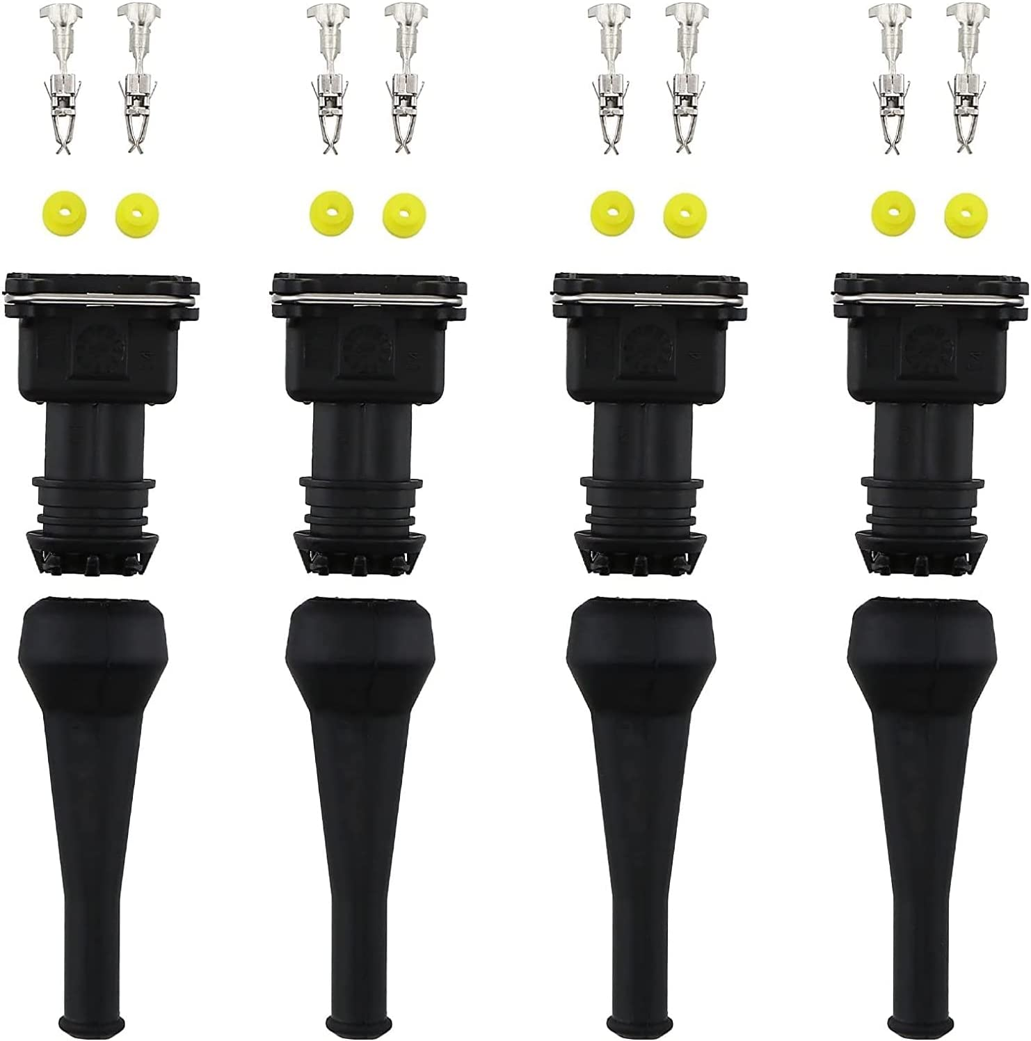 4 Sets Fuel Injector Connector EV1 Waterproof 2 Way Fuel Injector Wiring Connectors Plug Harness Kit, Total 24Pcs image number 2