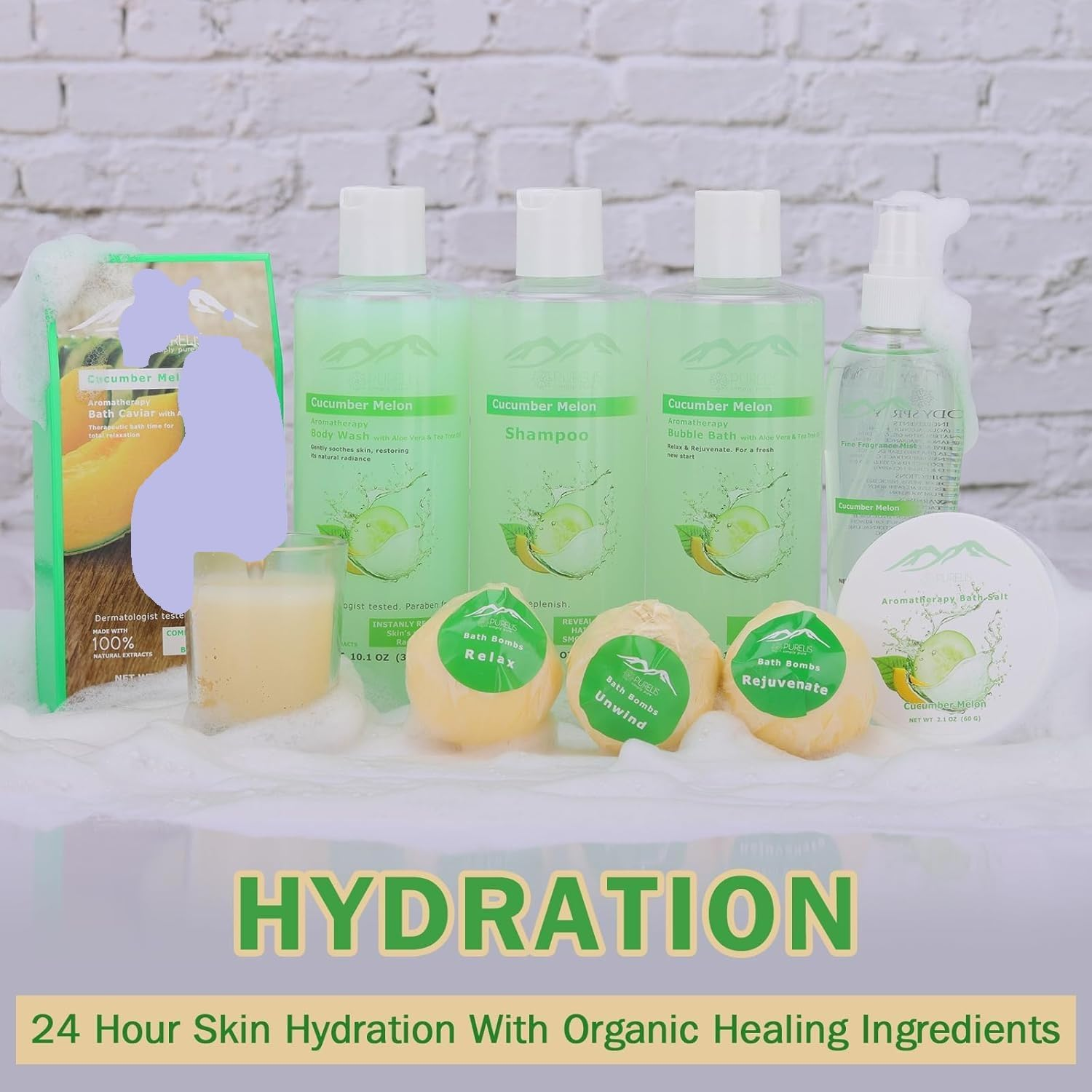 Bath Gift Basket for Women - Frankincense & Myrrh Aromatherapy Home Spa Bath Gift Set for Women & Men! Purelis Spa Basket for Him & Her. Bath & Body Gift Basket Organic & Natural Gift Set. Best Gift!