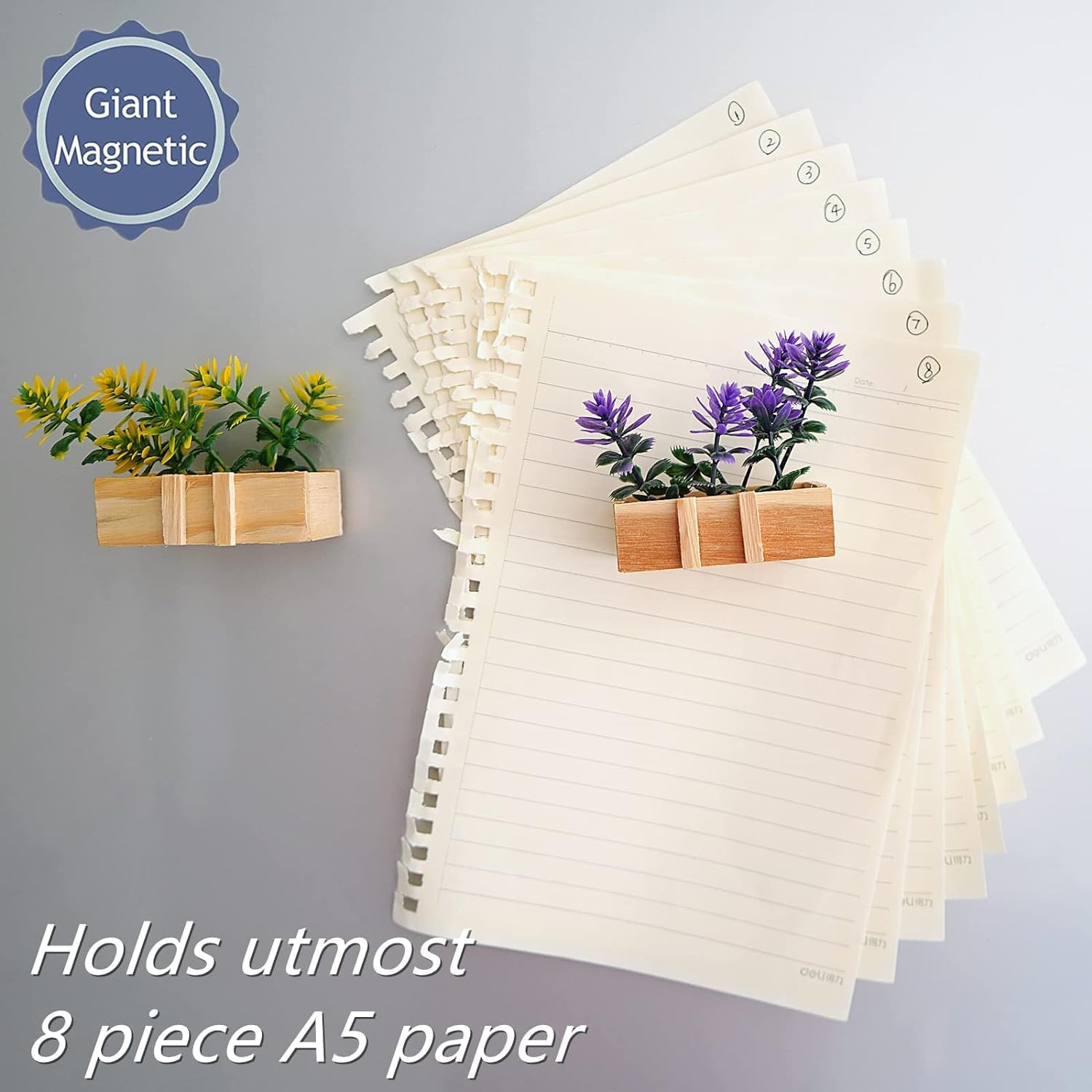 4Pcs Cute Flower Refrigerator Magnets with Handmade Orchid Wooden Pot, Simulation Plant Refrigerator Magnet for Adults, Mini Decor Magnet for Fridge, Home, Kitchen, Office, School, Locker, Whiteboard&hellip;