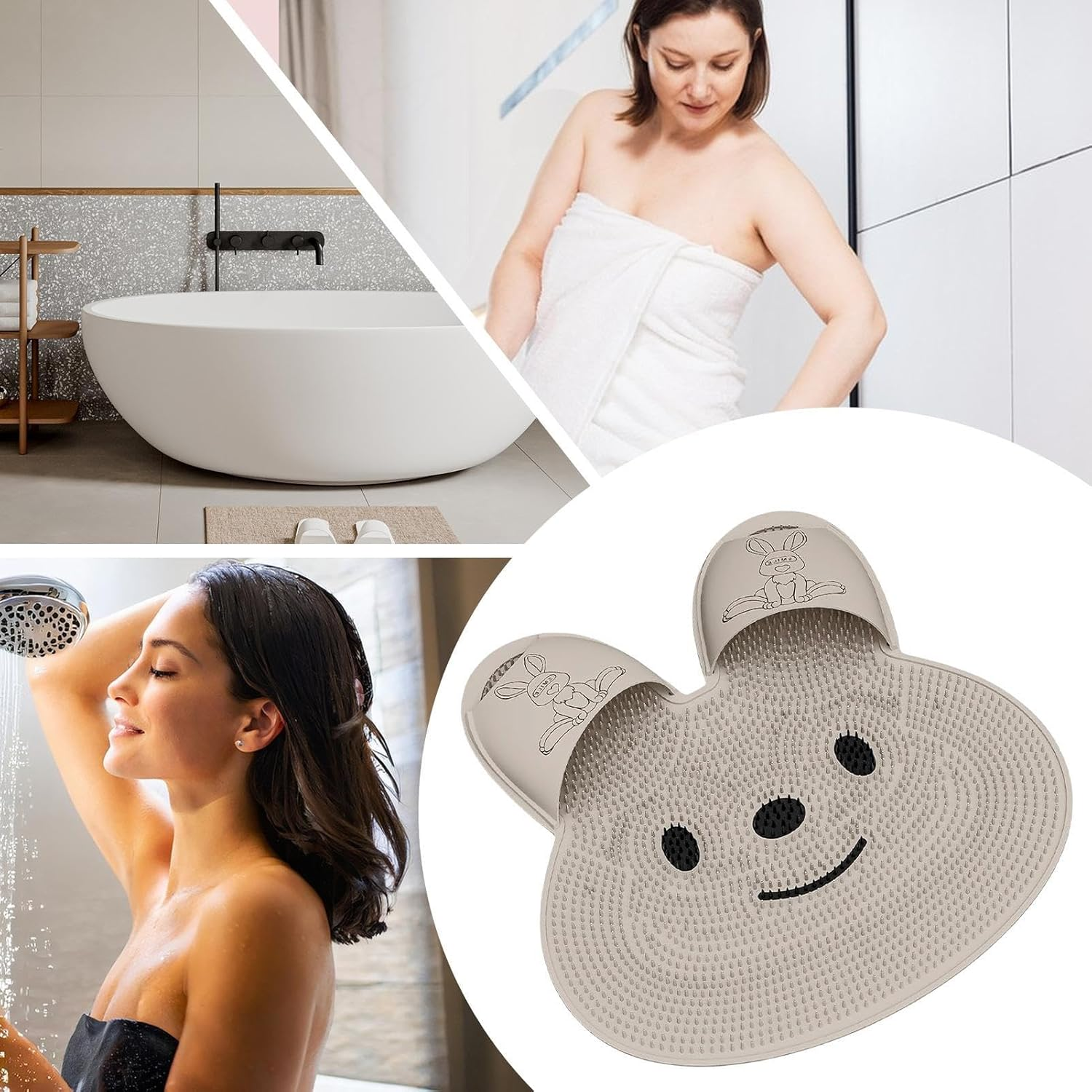 Shower Foot Scrubber Mat - Silicone Foot Washer for Shower,Non-Slip Brush Feet Cleaner Bathroom Accessories, Cleaning Supplies for Women Men Elderly Scrubbing image number 5