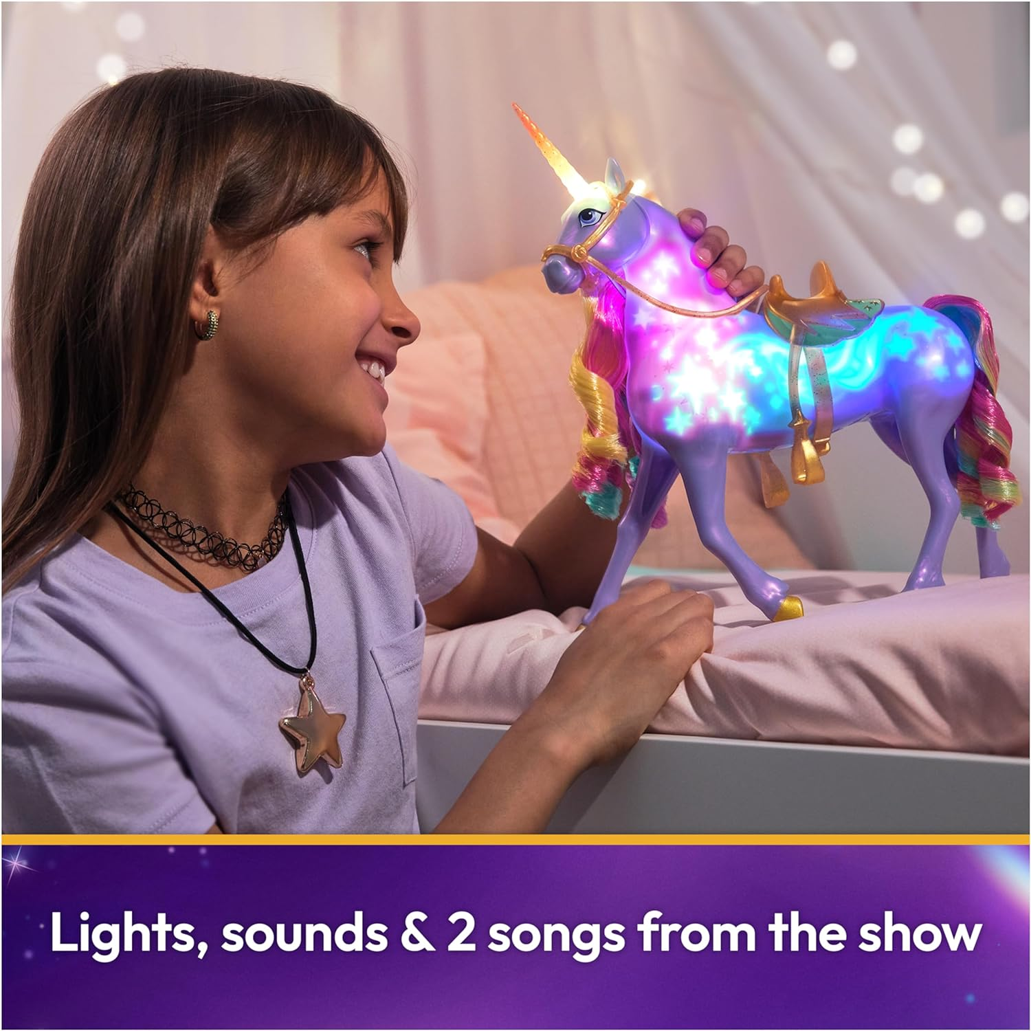 Unicorn Academy, Interactive Rainbow Light-Up Wildstar Unicorn Toy with Lights, Sounds & Music, Dolls & Unicorn Toys for Girls Ages 4 and Up image number 2