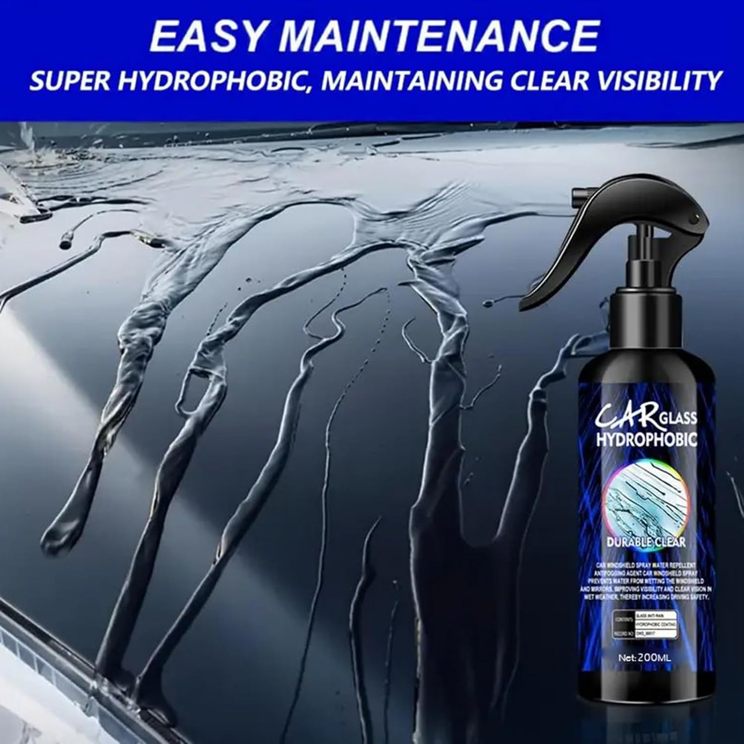 Shpuuyy Car Glass Oil Film Remover, 100Ml Windshield Coating Spray, Automotive Polish for Polishing Cleaning Furniture Tire Truck Rearview Headlight RV image number 5