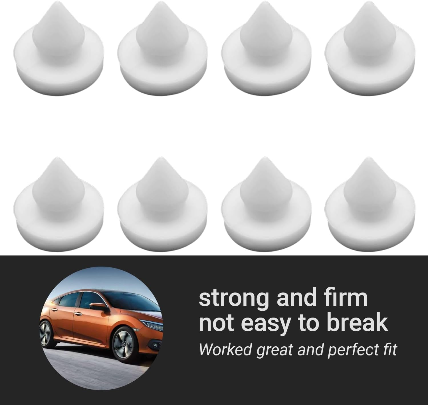 8 PCS Car Brake Pedal Stopper, Brake Switch Limiter Pad Pedal Block Clip, Throttle Clutch Stop Pad, Replacement Plug 46505-SA5-000, Compatible with CRV Accord Fit (White) image number 5