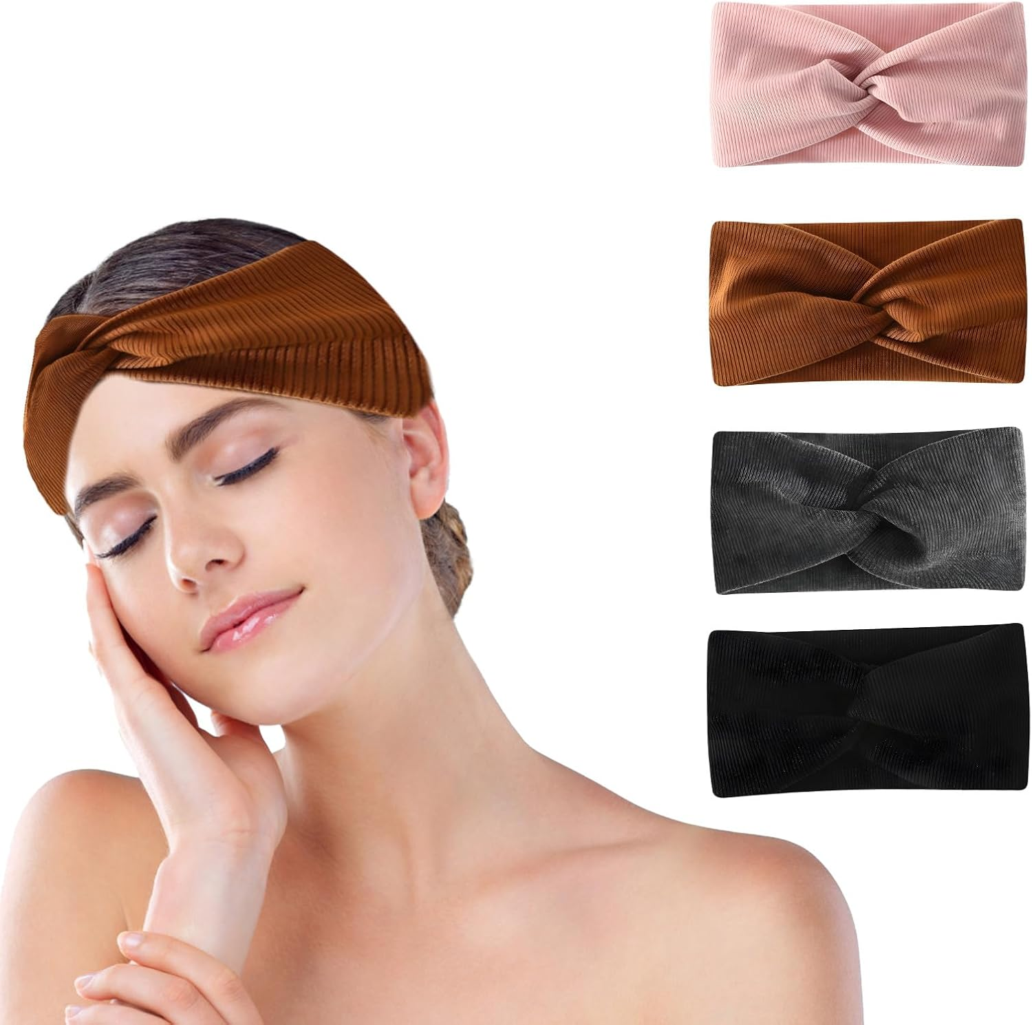 4 X Women'S Headband, Thin Headband for Women and Girls, Comfortable Headband for Sports and Everyday Life, Also for Festival Parties image number 4