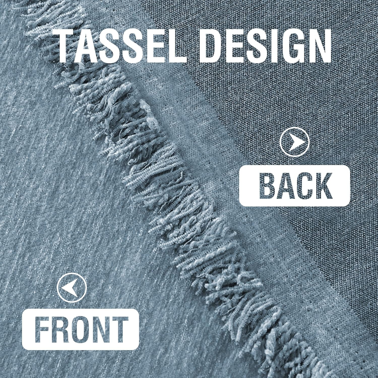 Smarcute Sofa Cover Chenille Couch Cover for 3 Cushion Couch Washable L Shped Sofa Cover for Living Room Tear Resistance Loveseat Cover Throw Covers for Dogs(Xx-Large,180X381Cm,Stone Blue) image number 3