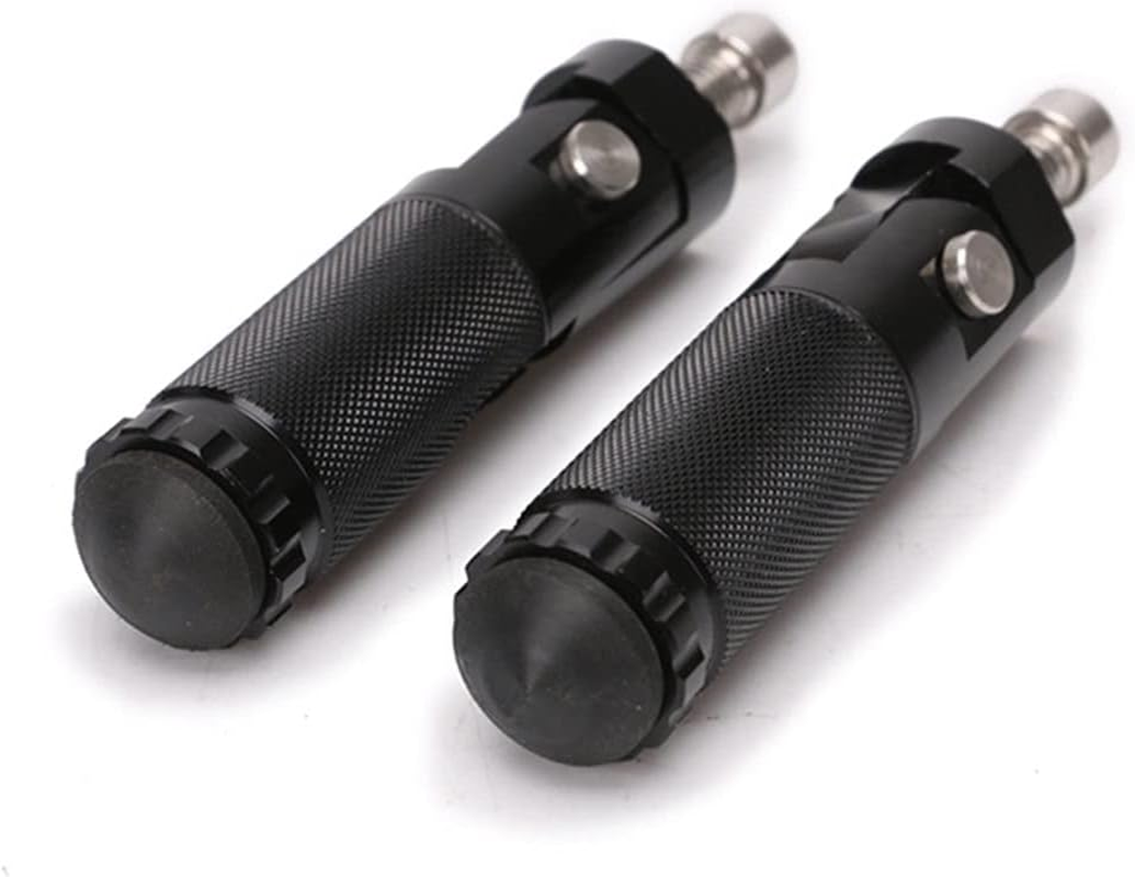 KANGYEBAIHUODIAN 2Pcs CNC Aluminum Universal Motorcycle Motor Bike Folding Footrests Footpegs Foot Rests Pegs Rear Pedals Set Parts Black Sliver (Color : Sliver) image number 1