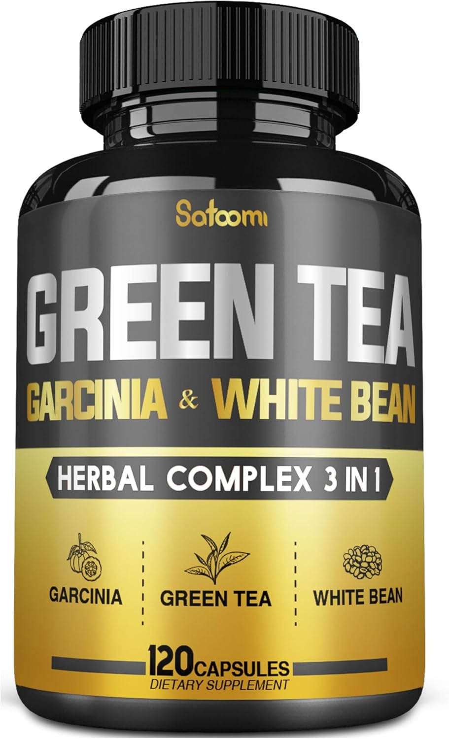 SATOOMI Green Tea Extract Supplement for Women & Men with Garcinia Cambogia, White Kidney Bean Blend - 120 Vegan Capsules for 2 Month Supply image number 3
