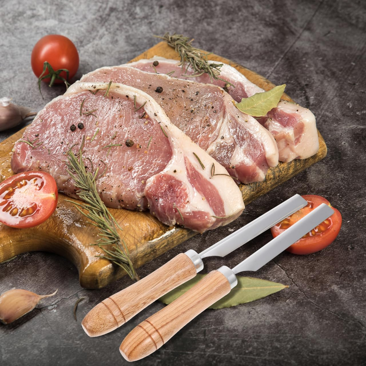 UPKOCH 2Pcs Stainless Steel Pig Hair Remover Racks with Wood Handle - Manual Pork Hair Scraper for Slaughter Factory and Farm, Fits 4.13 X 0.75In Blades (Blade Not Included) image number 4