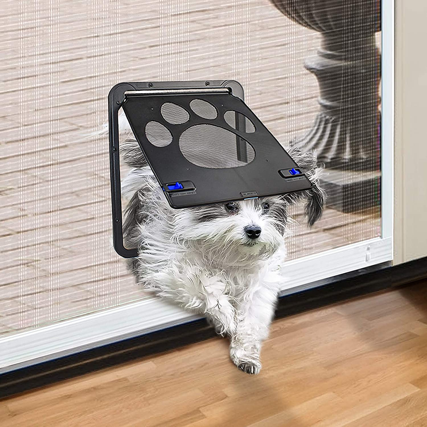 Petleso Dog Door Screen - Lockable Pet Door for Screen Pet Door for Small Dogs Cats - Small (Inside - 8.25"&times;10.5") image number 1