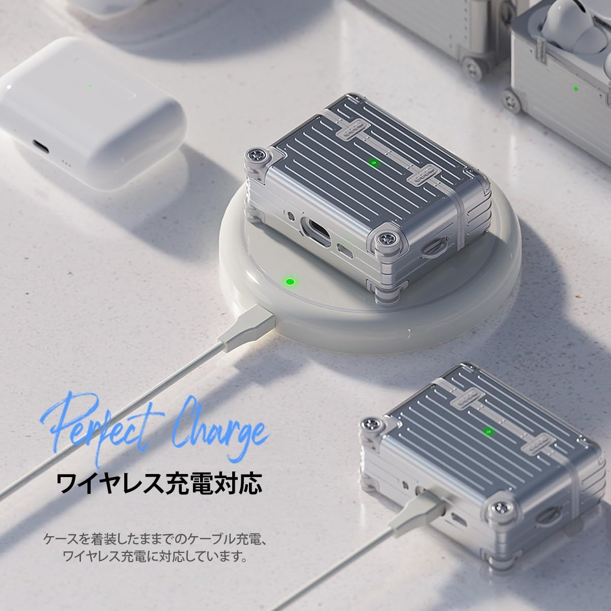 Miak for Airpods Pro 3 Case, 3Rd Generation, Carrying Case [Separate Structure, Shockproof, Double Layer, Polycarbonate, Thermoplastic Polyurethane (TPU), Carabiner Included, Decal, LED Display image number 3