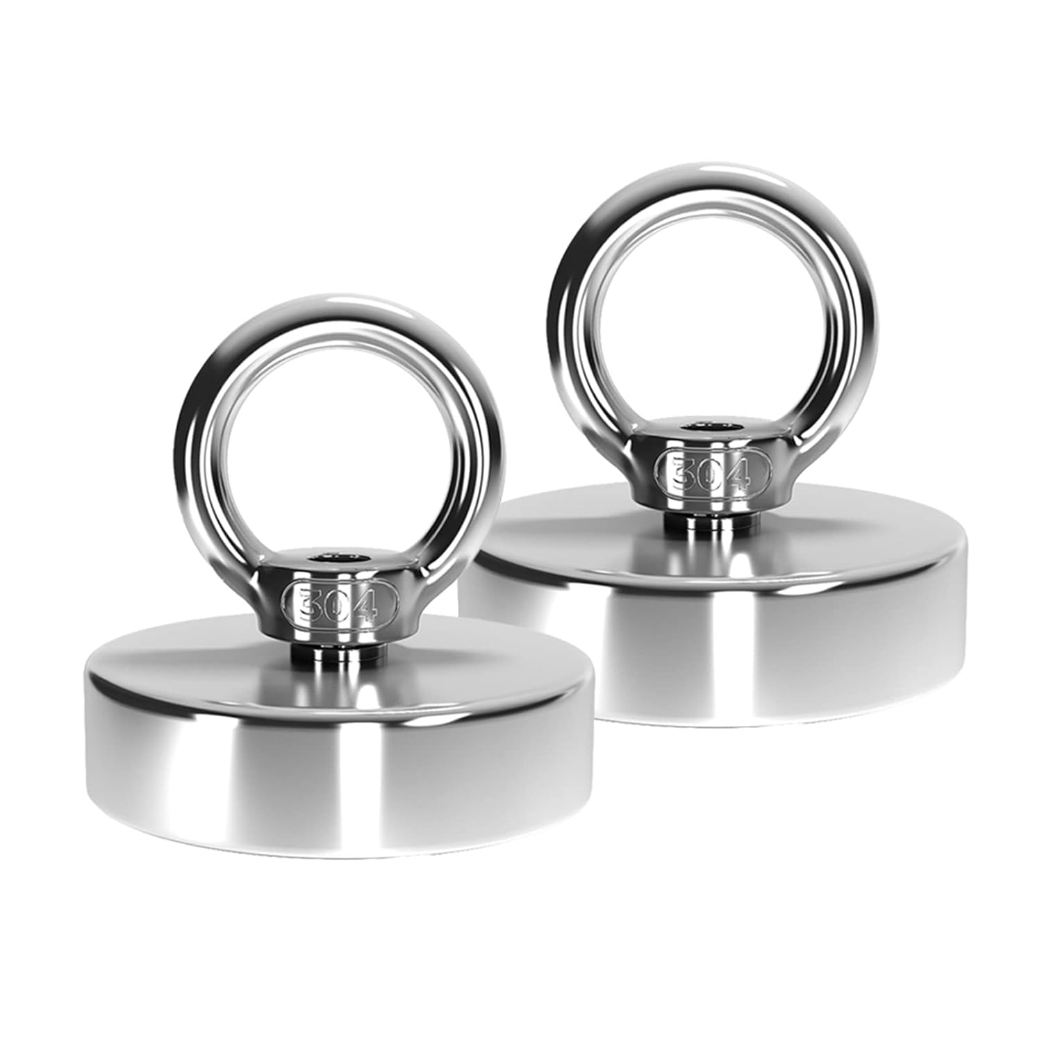 Fishing Magnets 200Lb Pull Force,Strong Retrieval Magnet N52 Neodymium Powerful for Fish and Magnetic Recovery Salvage Single Sided 2 Pcs/Pack image number 1