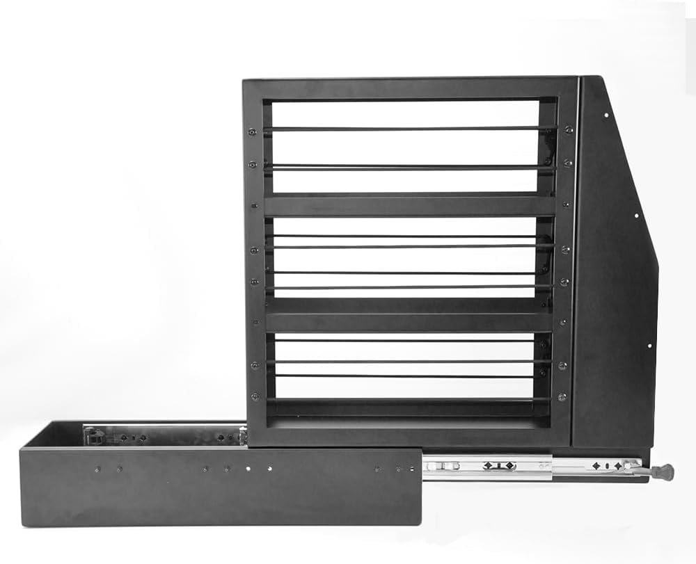 Alpen Outdoor UTE Toolbox Trailer Metal Tool Box 200Mm Aluminium Canopy Pantry Slide Out Storage Drawer Box, Pull Out Vehicle Organiser Pantry L60*W20*H66 Cm image number 2