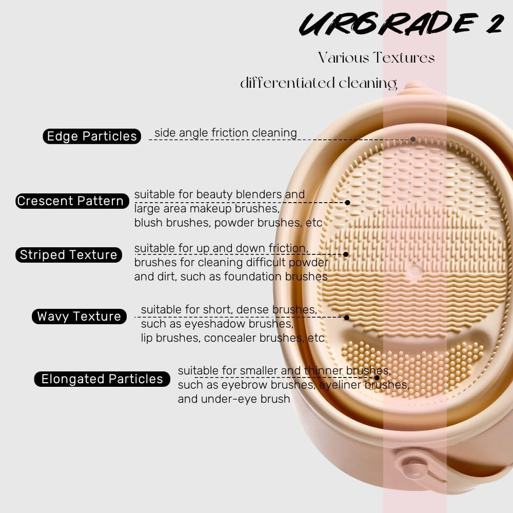 Dannisly Collapsible Makeup Brush Cleaner Mat 3 in 1 Silicone Makeup Brush Cleaner Bowl Cosmetic Brushes Cleaning Tool Organizer for Storage and Air Drying image number 4