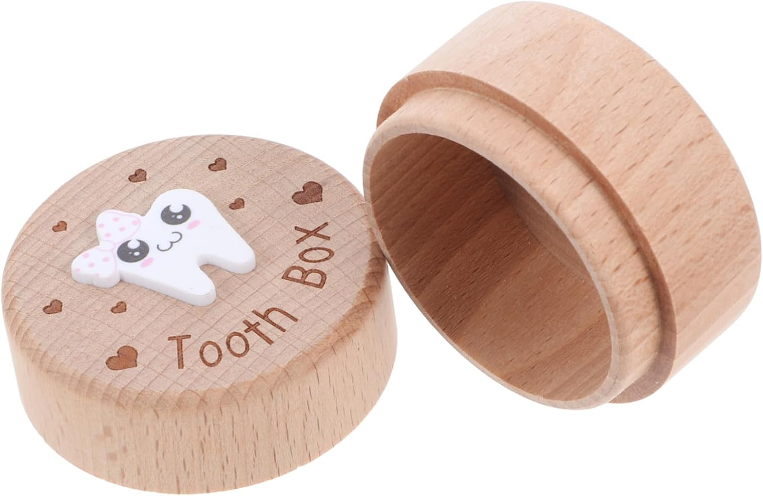 ULTECHNOVO Small Wooden Storage Box for Boys and Girls Teeth Hair Fairy Keepsake Collection image number 3