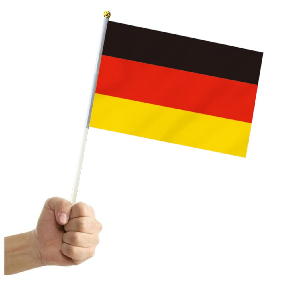 10 PCS Handheld Germany Flag,8.5&times;5.5 Inch Hand Held Mini German Flags Banner for Indoor Outdoor Parade Waving the Tlag and Shouting image number 3