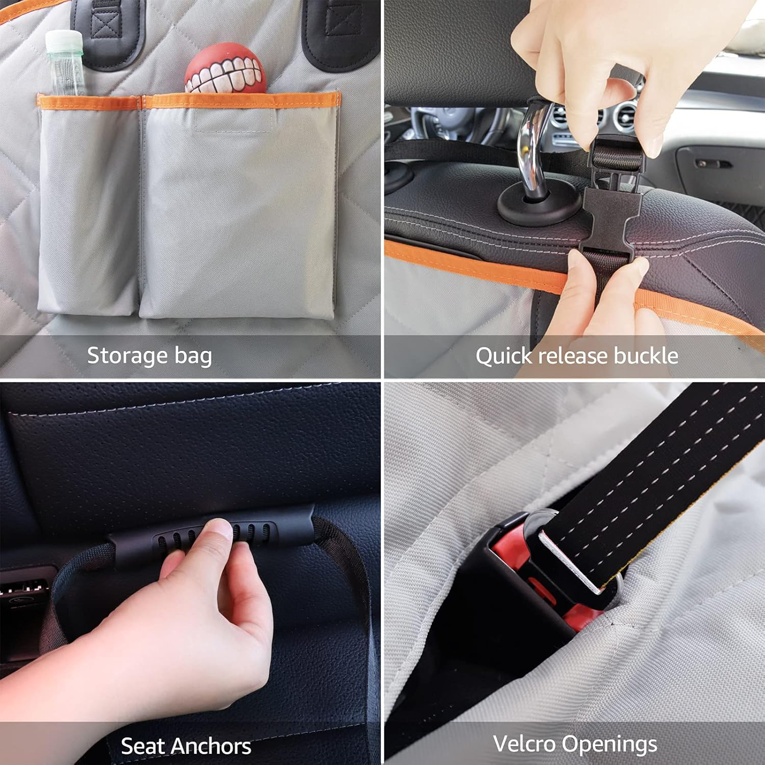 Ibuddy Dog Seat Cover for Tesla Model 3 Waterproof Dog Seat Cover with Mesh Window Dog Car Hammock against Dirt and Dog Fur Durable Anti-Scratch Nonslip Machine Washable Back Seat Cover for Model Y image number 1