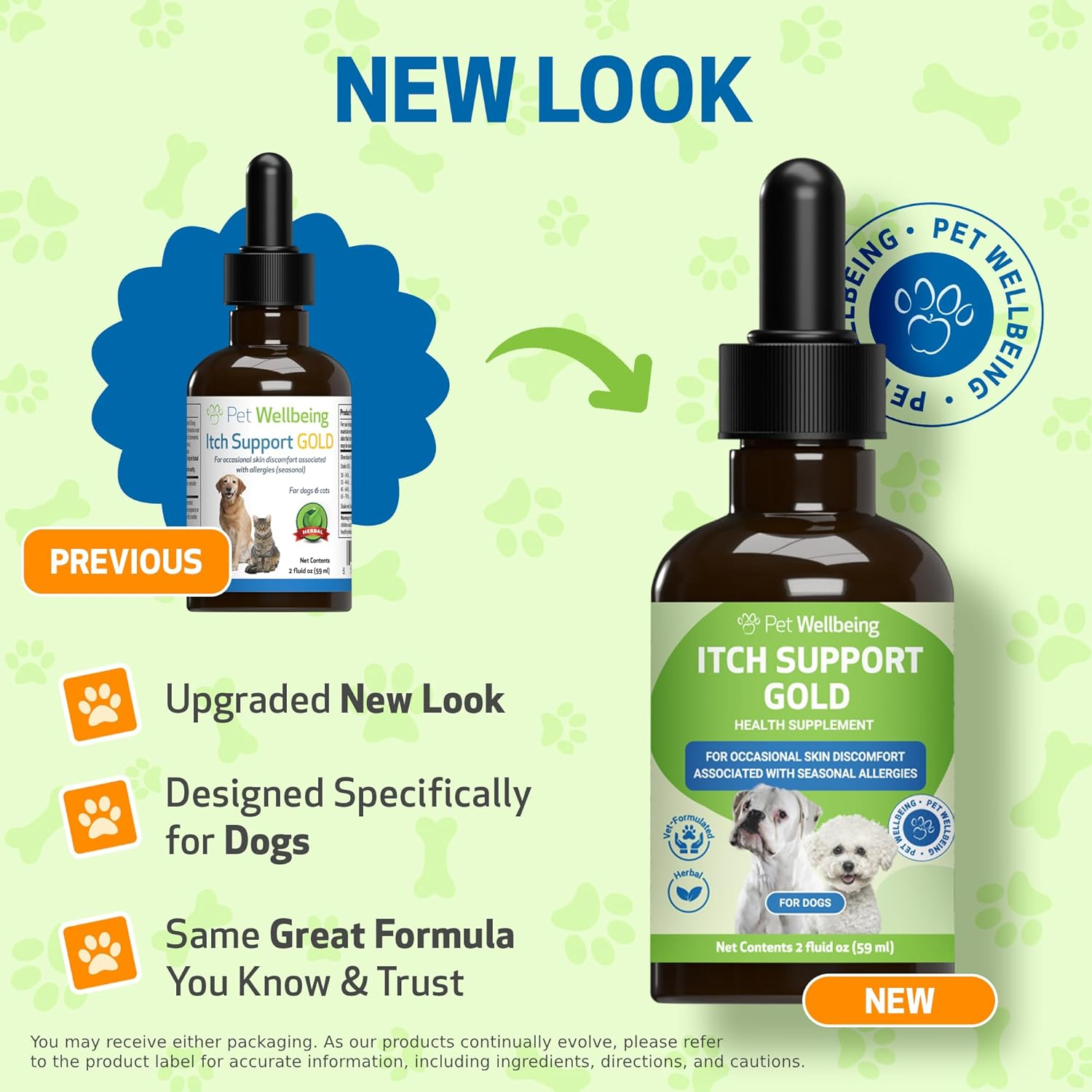 Pet Wellbeing Itch Support Gold for Dogs - Occasional Itching, Scratching, and Hot Spots, Environmental and Seasonal Allergies, Dong Quai - Veterinarian-Formulated Herbal Supplement 2 Oz (59 Ml) image number 1