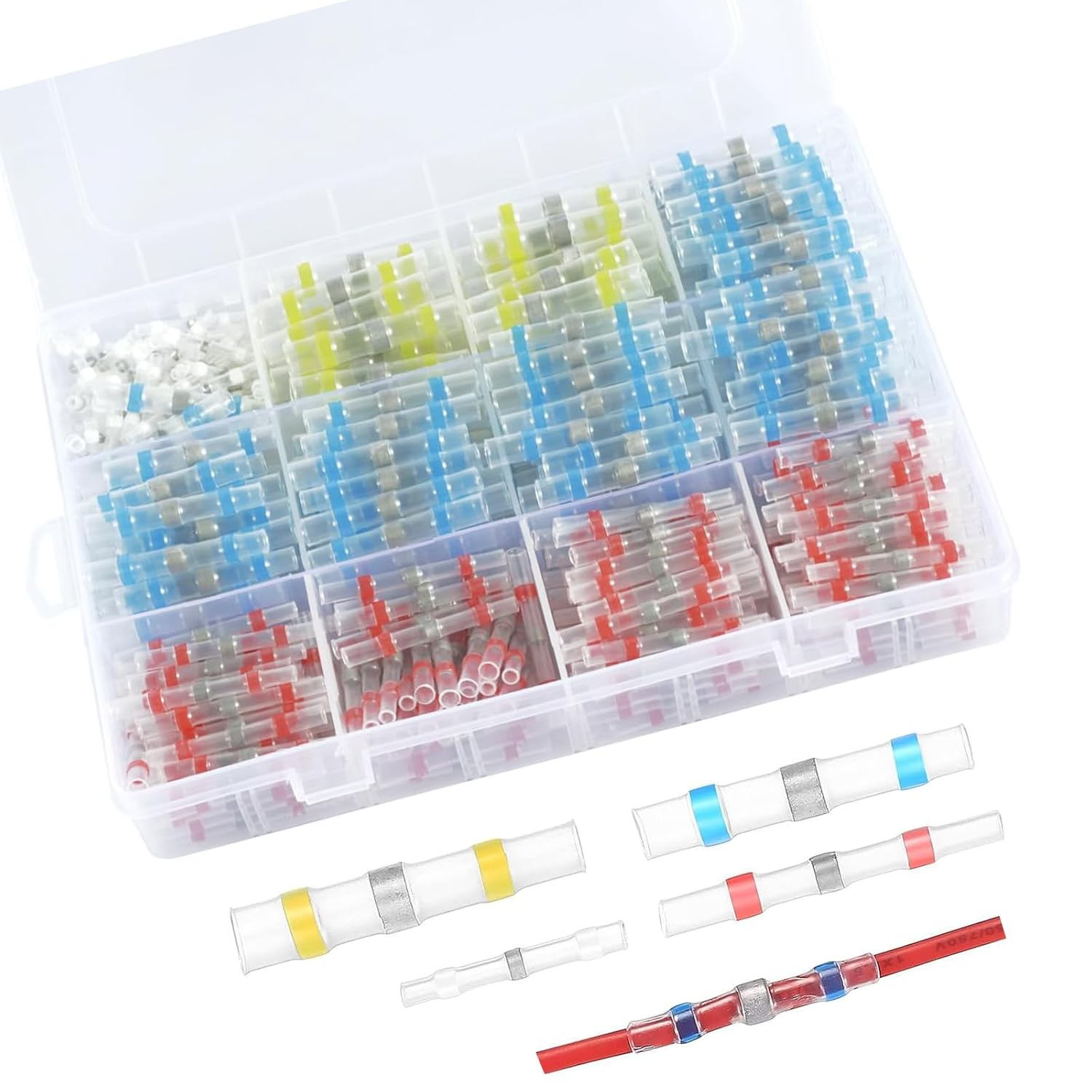 500Pcs Solder Seal Wire Connectors Kit, Heat Shrink Wire Connectors Waterproof Electrical Cable Butt Terminals for Marine Automotive Trailer RV Boat Truck Wiring image number 3