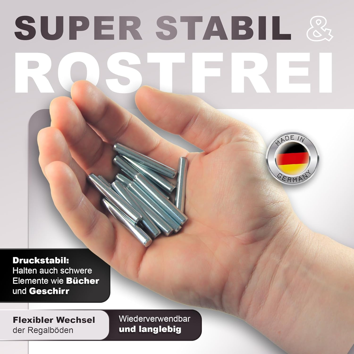 NIMA PARTS Shelf Brackets - Made in Germany - Shelf Supports Compatible with IKEA Ivar Shelf, Pack of 40 image number 5