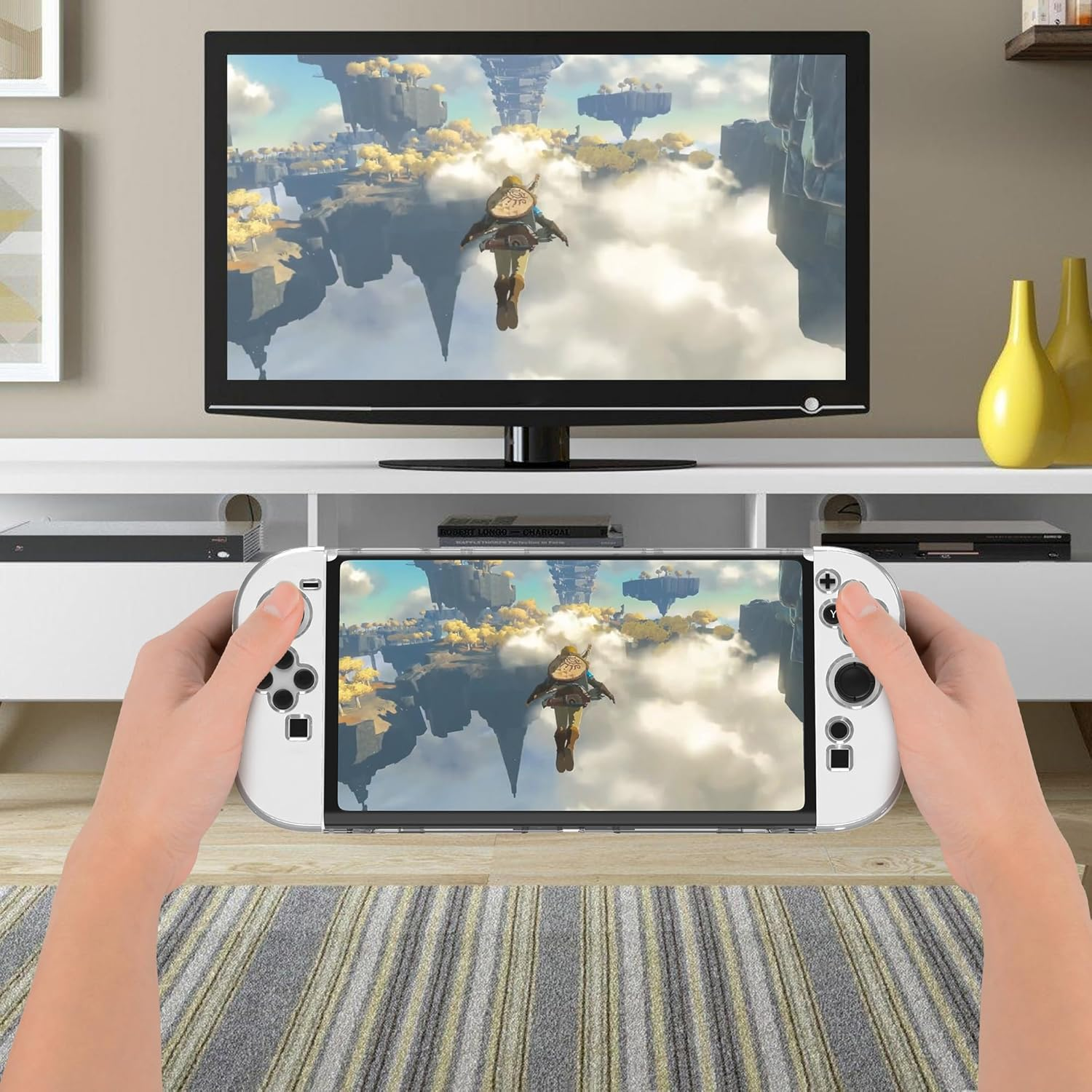 Geekria Protective Case Compatible with Nintendo Switch 2 Console, Hard Transparent Cover, Split Design Shockproof Anti-Scratch Shell, Game Accessories (Clear)