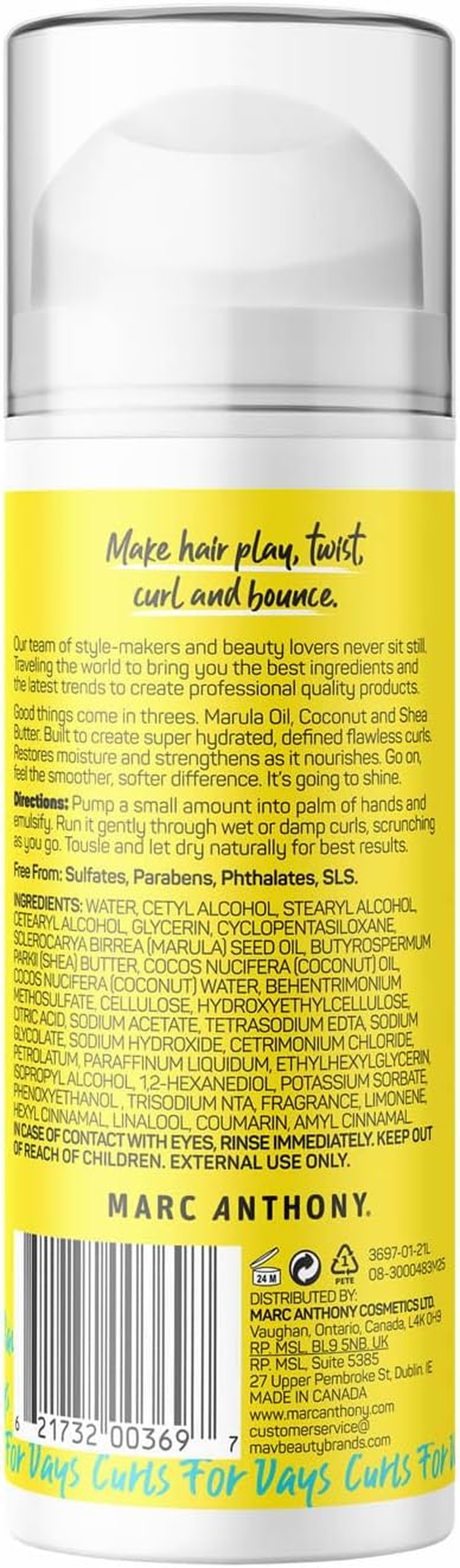 Marc Anthony Strictly Curls 3X Moisture 3-In-1 Styling Cream 150 Ml, 5.1 Ounce, 150 Ml image number 2