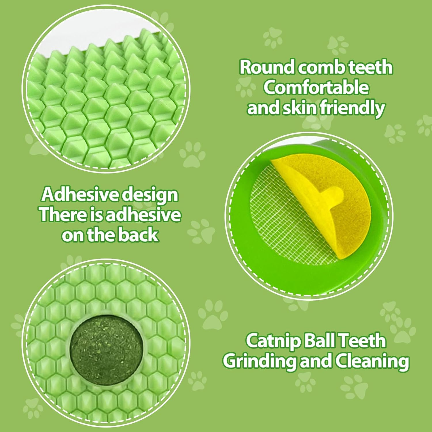 Pack of 2 Cat Toys, Bring 2 Catnip Balls and 2 Gall Balls, Catnip Ball for Cat Wall for Cats Licking, Healthy Kittens Teeth Cleaning, Self-Service Common image number 4
