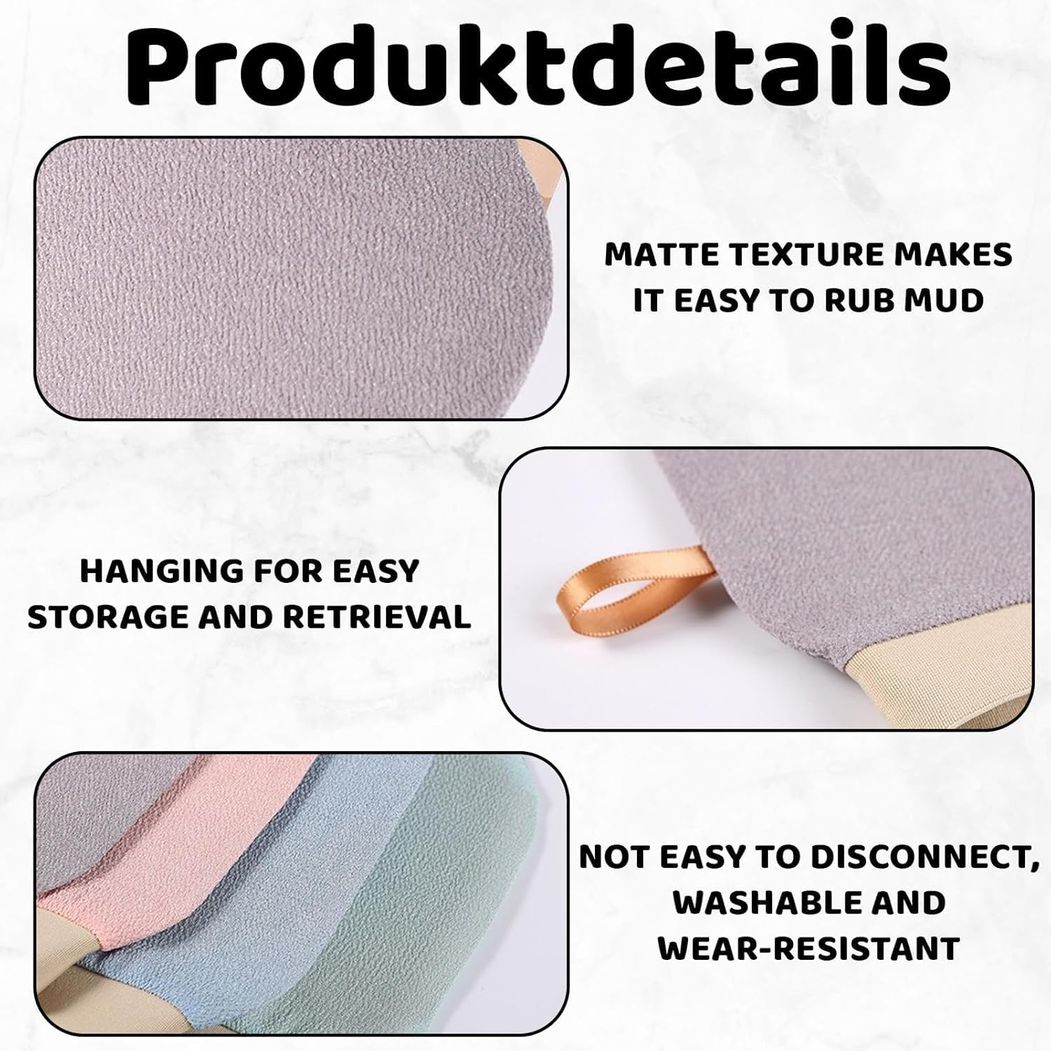 4PCS Exfoliating Moroccan Hammam Mitt Kessa Scrub Gloves,Remove Dead Skin Bath Body Scrub Mitt, for All Skin Types and Improve Blood Circulation, Shower, Spa, Dead Skin Cell Remover image number 6